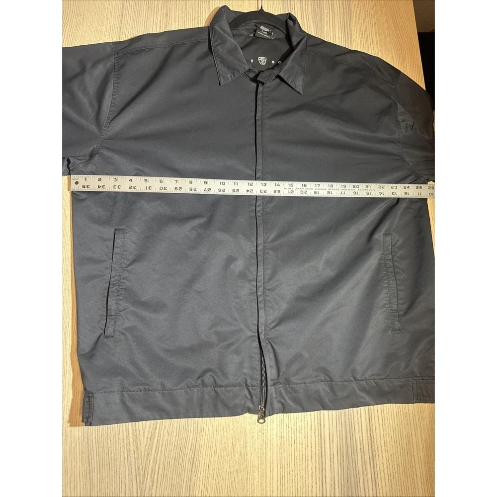VTG Nike Golf Jacket XL Black Full Zip Y2K Windbreaker Shield Crest Embroidered
